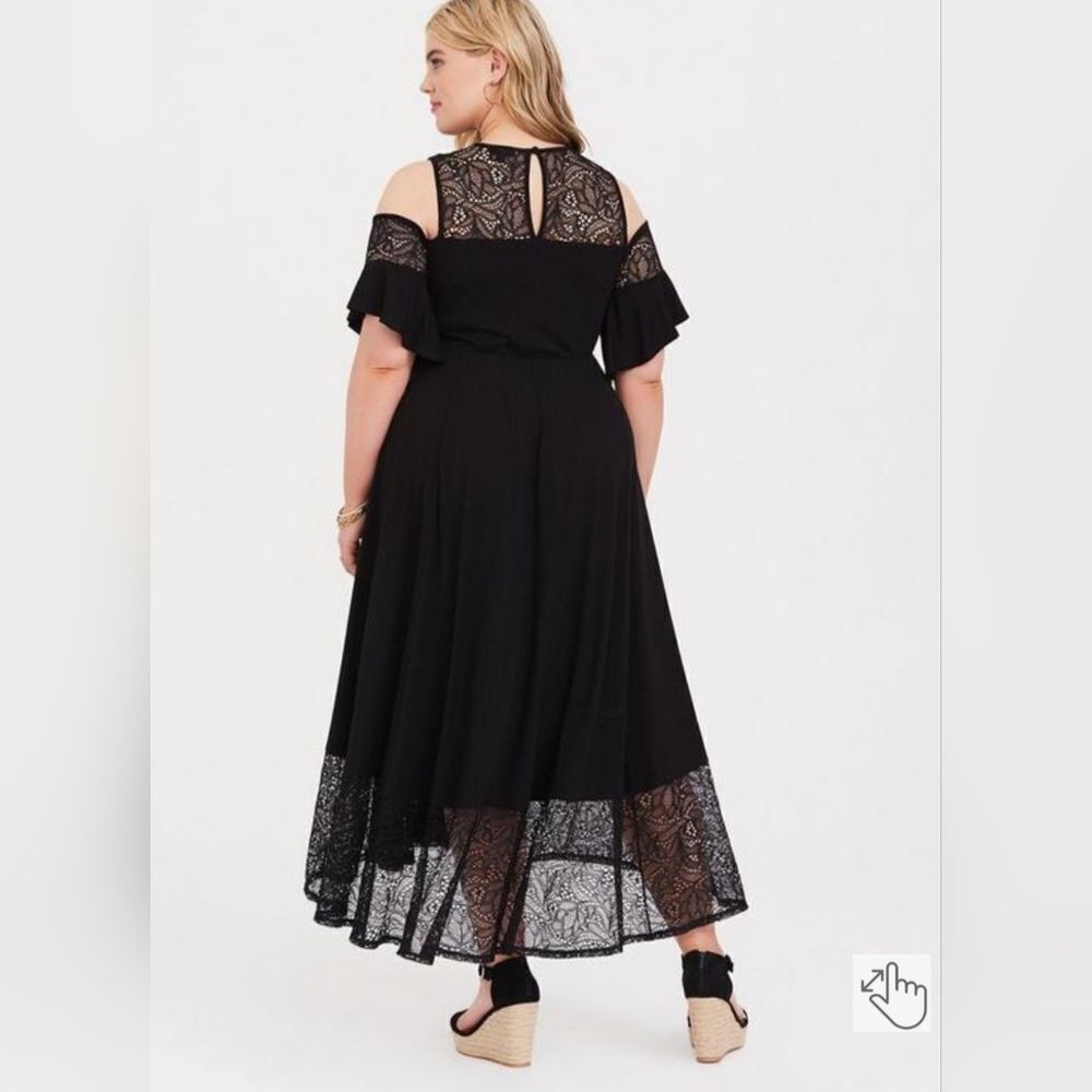 Torrid Midi Jersey Cold Shoulder Dress - Size 2X - Picture 3 of 5